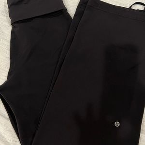Lululemon Stillness Black Wide Leg Fold Over Waist size 6